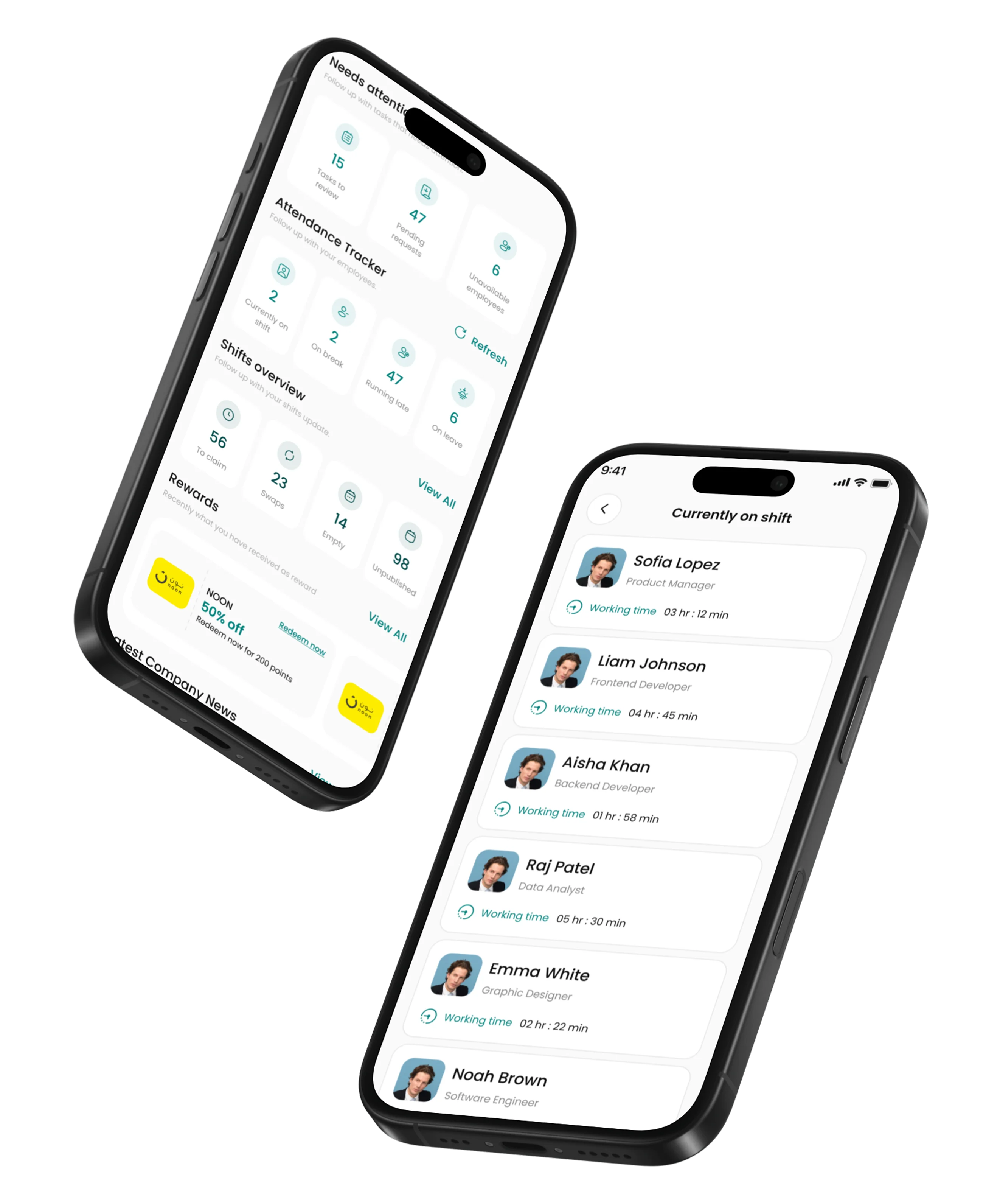 Timesheets screen 5
